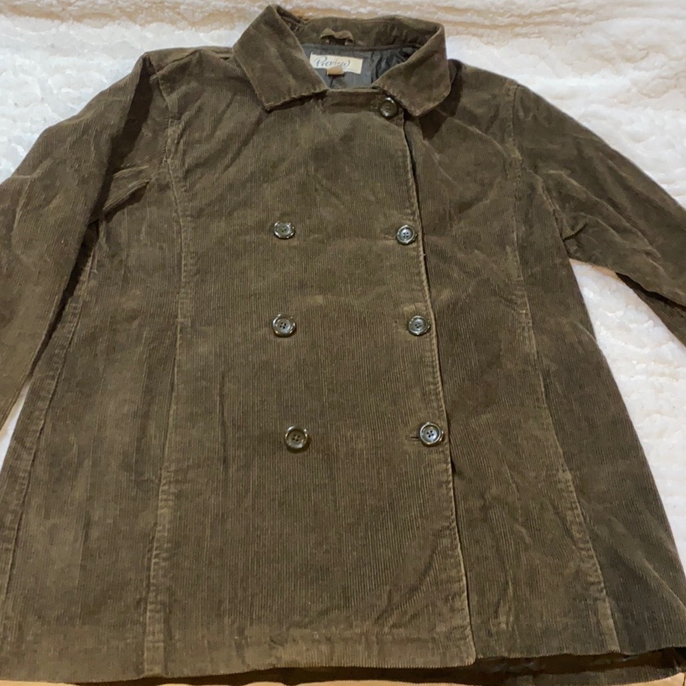 Preview International Lined Corduroy Pea Coat Size Large